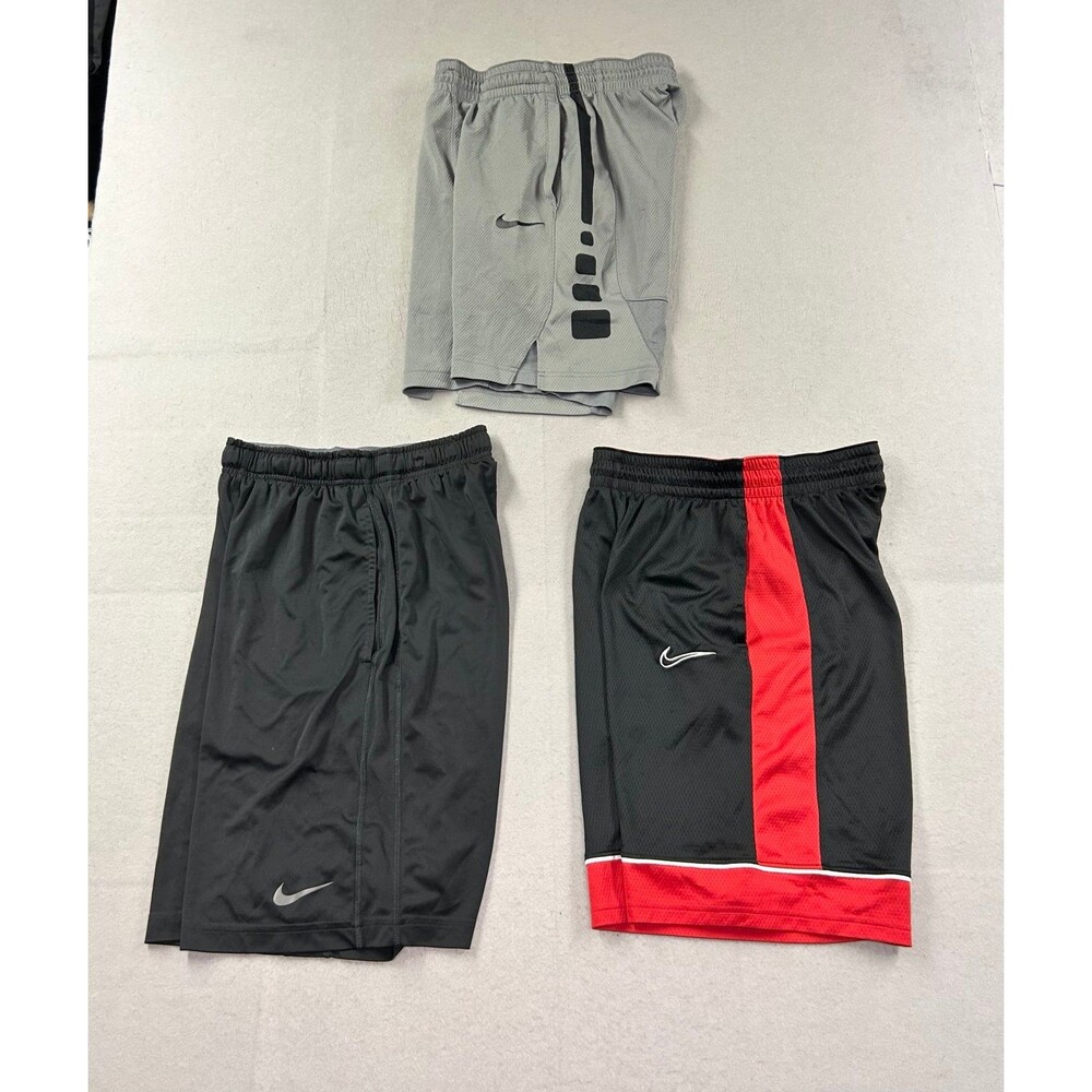 Nike Men’s Athletic Shorts Men's Gray Black Red Lot of 3